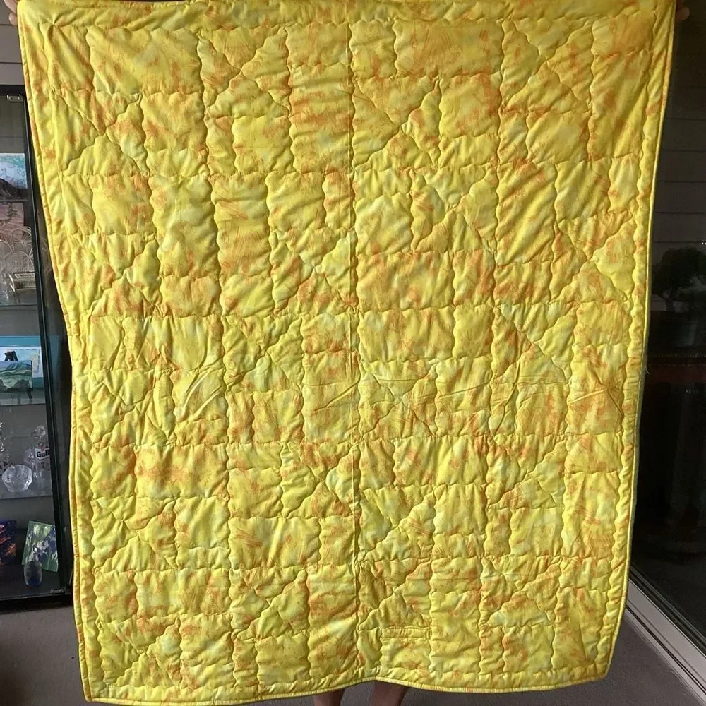 NWT Hand Crafted Field of Flowers Floral Patchwork Quilt - Greens Pinks, Yellows